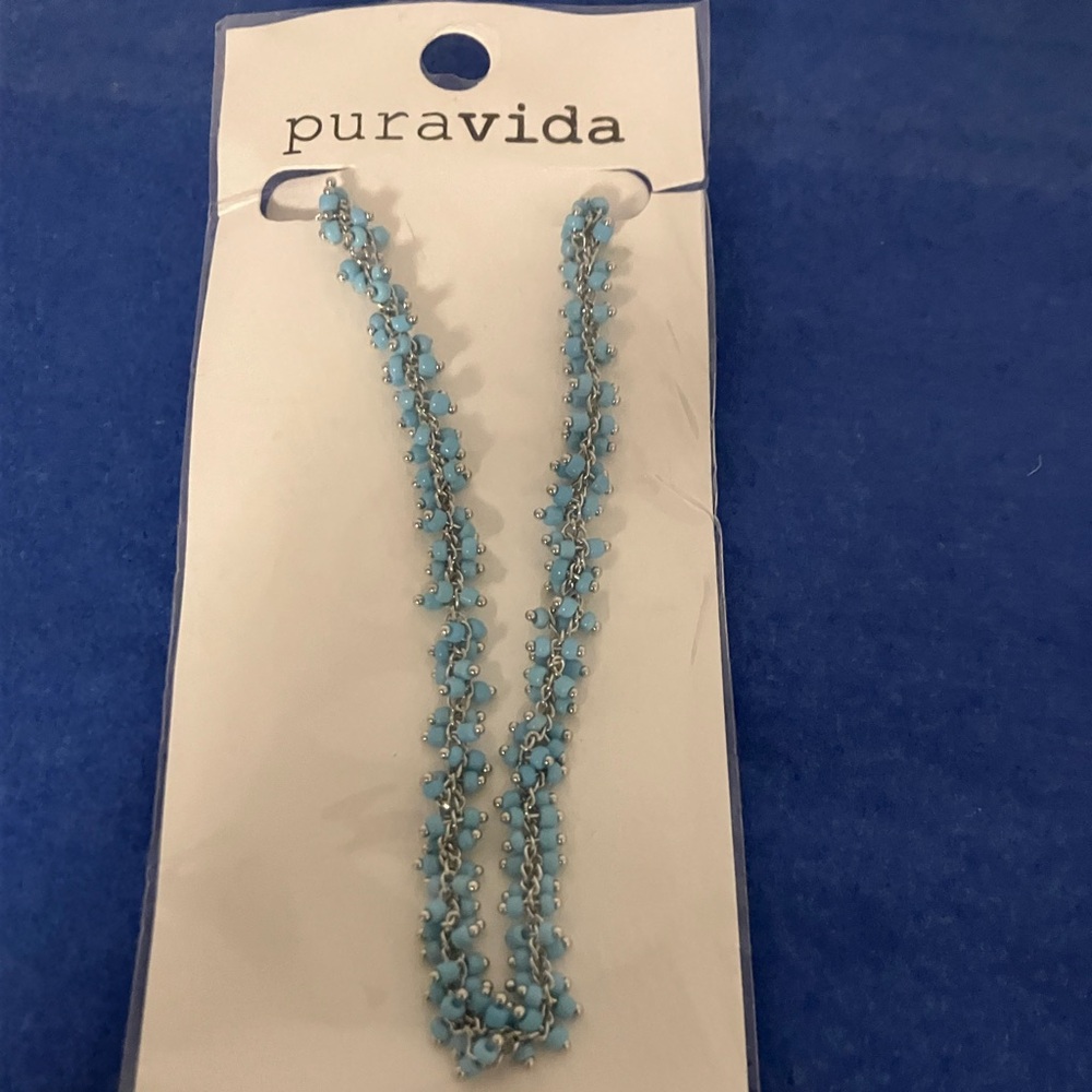 Puravida Blue & Silver Beaded Necklace
